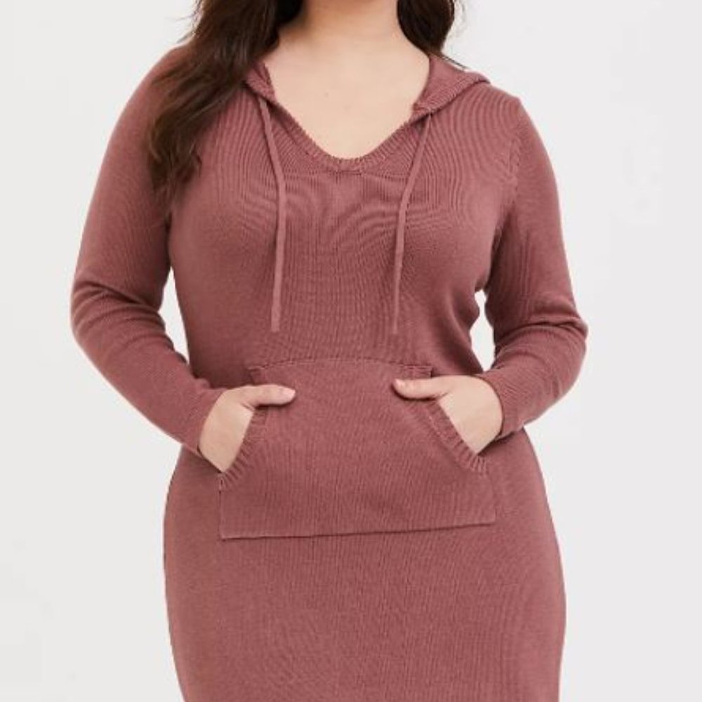 Walnut Terry Bodycon Hoodie Dress